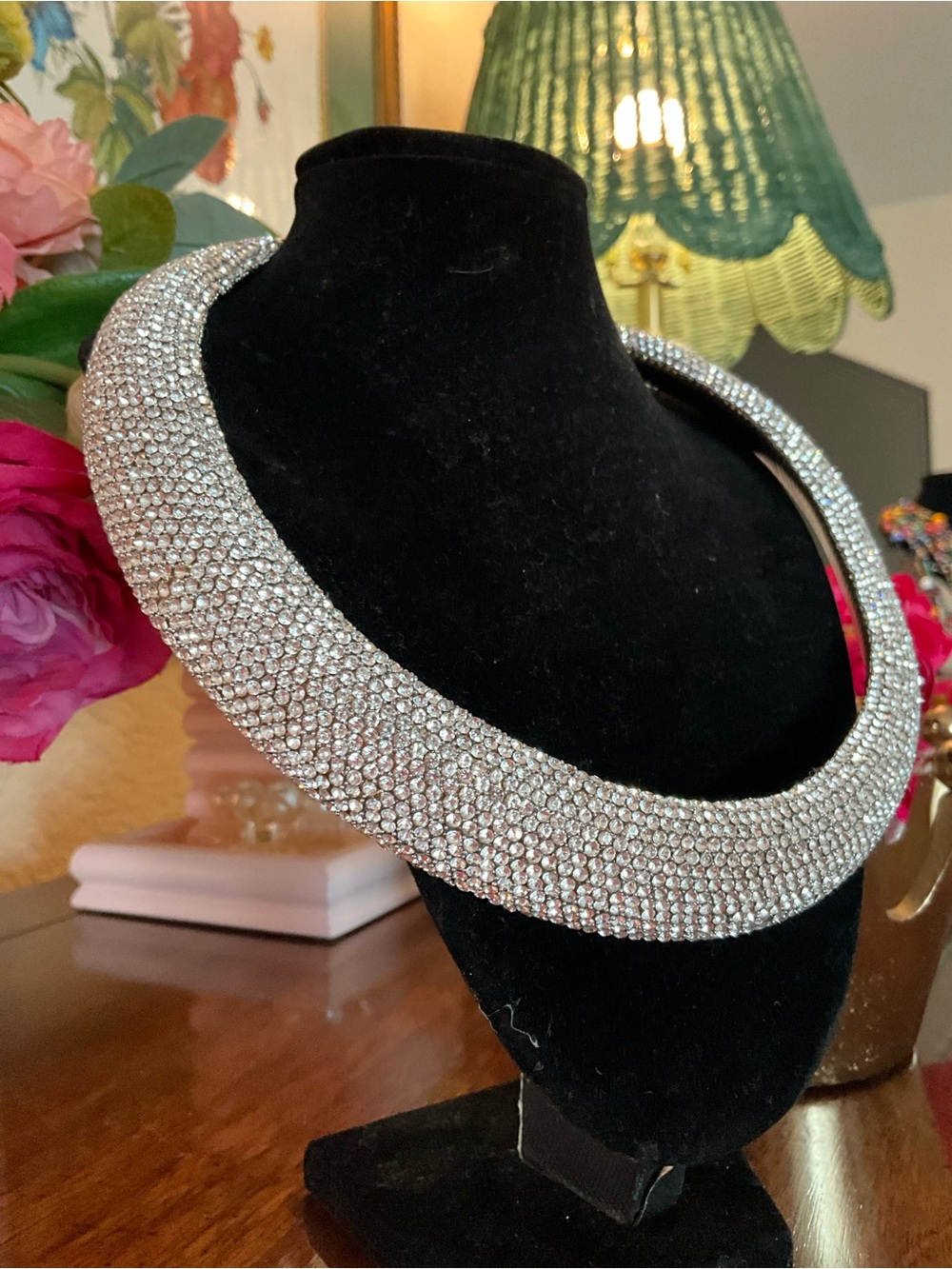 Crystal Pavé Collar Necklace - Silver - Picture 4 of 5